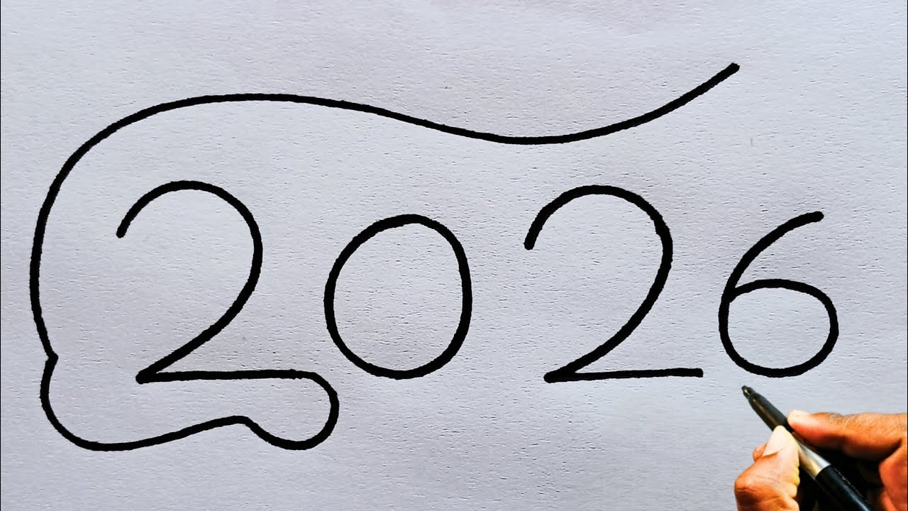 Easy Dog Drawing from using 2026 number | 2026 नंबर का उपयोग करके कुत्ता कैसे बनाएं | Using 2026 art