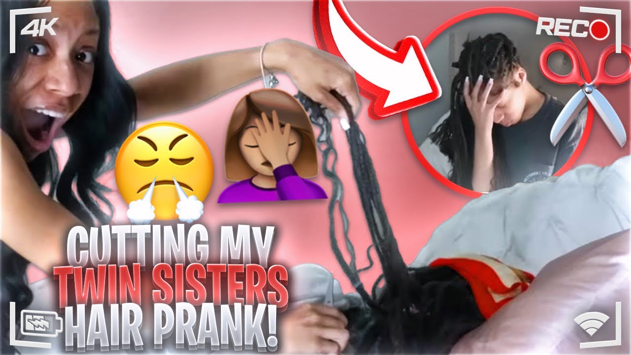 CUTTING MY TWIN SISTERS HAIR😳!! (I HAD to get her back!) | TheWickerTwinz