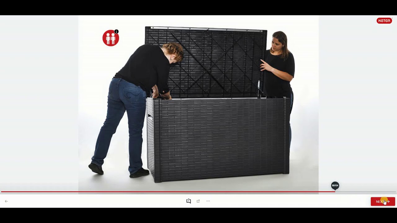 How to assemble JAVA 230 Gallon XXL Deck Box by KETER - Long Version
