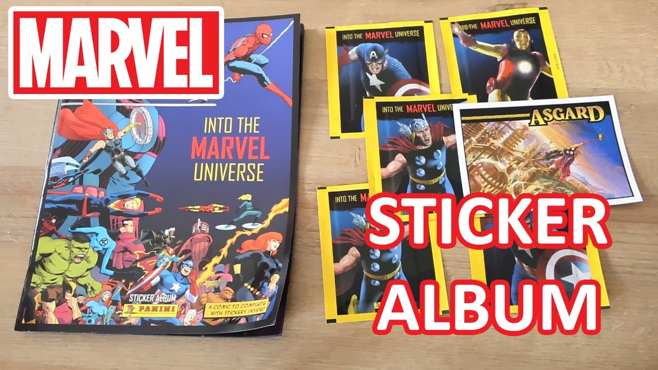 Into The Marvel Universe Sticker Album Starter Pack, 5 Sticker Packets & 1 Limited Edition Postcard
