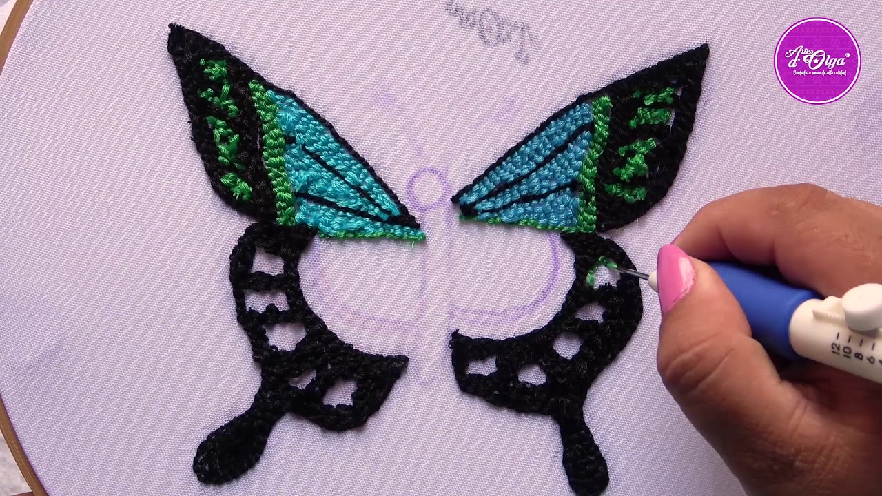 Как вышить бабочку волшебной иглой