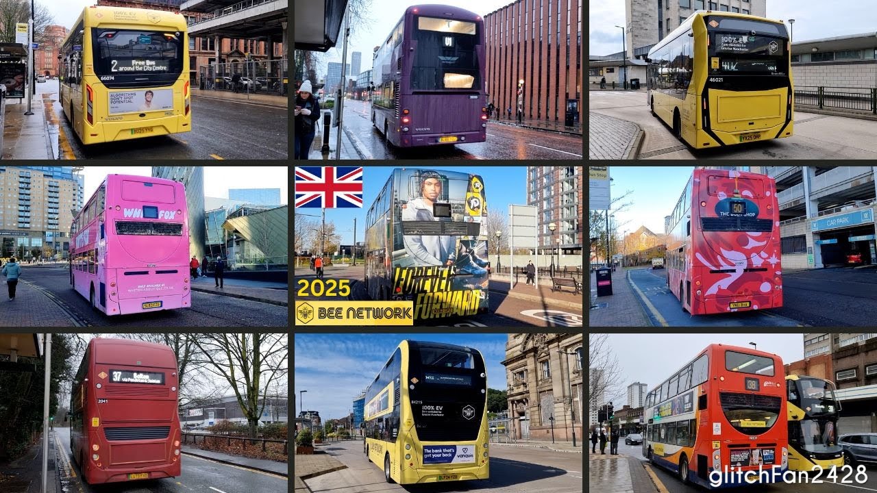 Buses Departing Bus Stops, Greater Manchester 2025