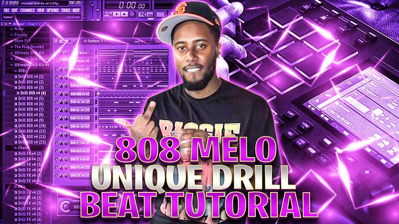 HOW 808 MELO MAKES UNIQUE DRILL BEATS IN FL STUDIO 20 | UK DRILL TUTORIAL | UK/NY DRILL DRUMKIT