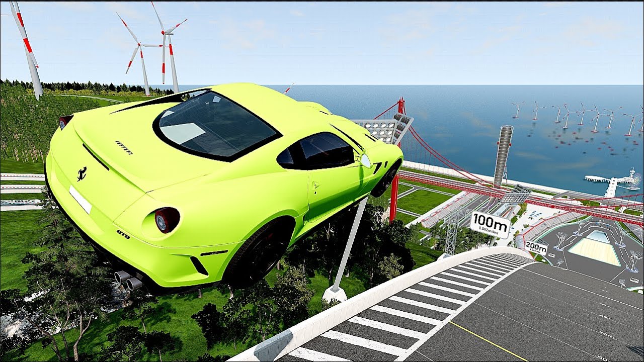 Extreme High Ramp Jumps with Luxury Sports Cars – Realistic Crash Physics Test | BeamNG Drive #4