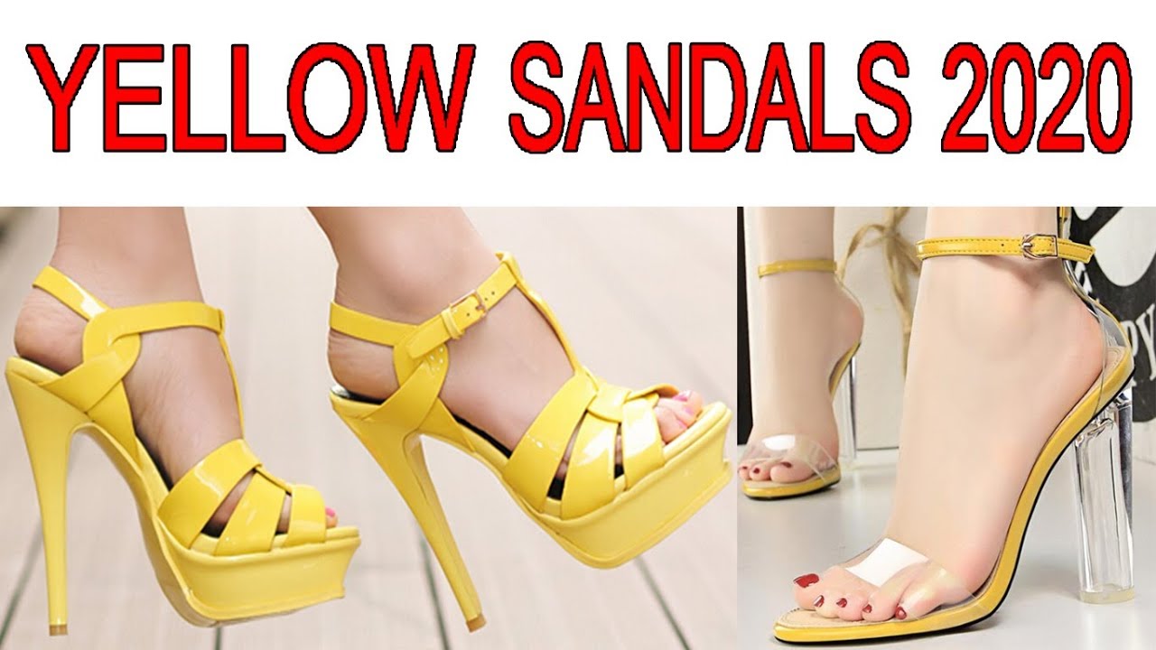 PRETTY YELLOW SANDALS NEW DESIGNS 2020 COLLECTION || YELLOW SANDALS DESIGNS FOR WOMEN