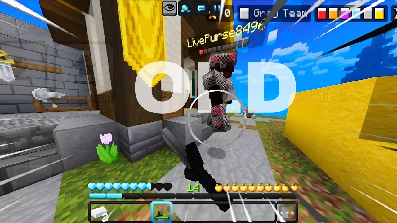 Destroying Bed on Old Control (D pad) Hive Bedwar gameplay...