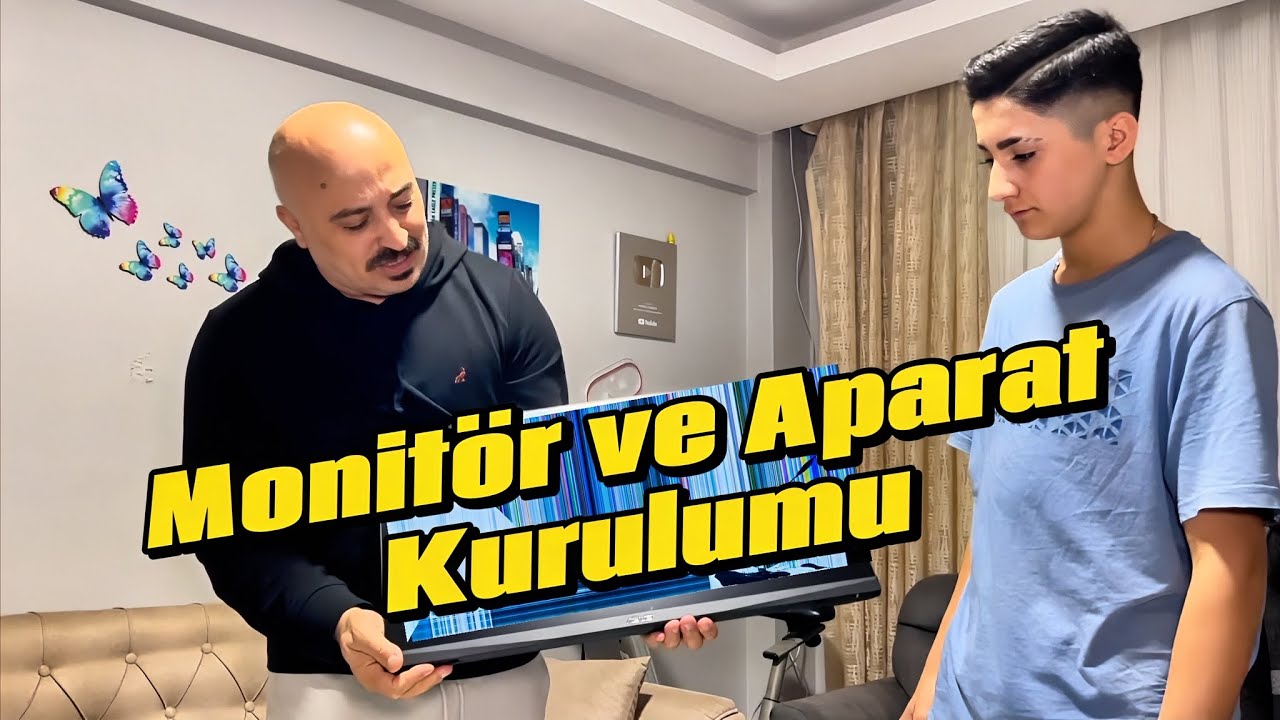 Monit&ouml;r ve Monit&ouml;r Aparatımı Kuruyoruz #eğlence #monit&ouml;r #baba #kurulum