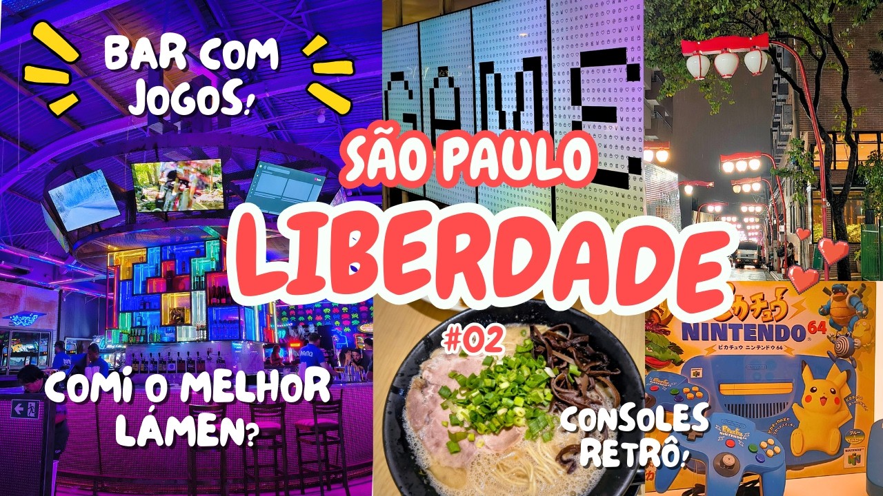 Bar geek em São Paulo! Jogos retrô, exposição gratuita na Paulista & Jantar na Liberdade!