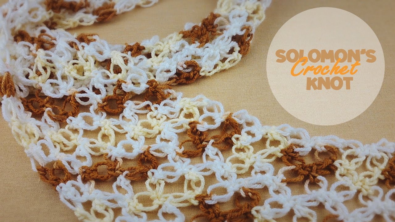 ถักผ้าพันคอโครเชต์ลายแมงมุม  สวย เรียบ หรู! (Crochet Solomon's knot scarf)