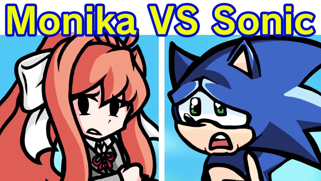 Friday Night Funkin' Lunatic Monika vs Fleetway Sonic | Phantasm Song (Dark Puddle) (FNF Mod)