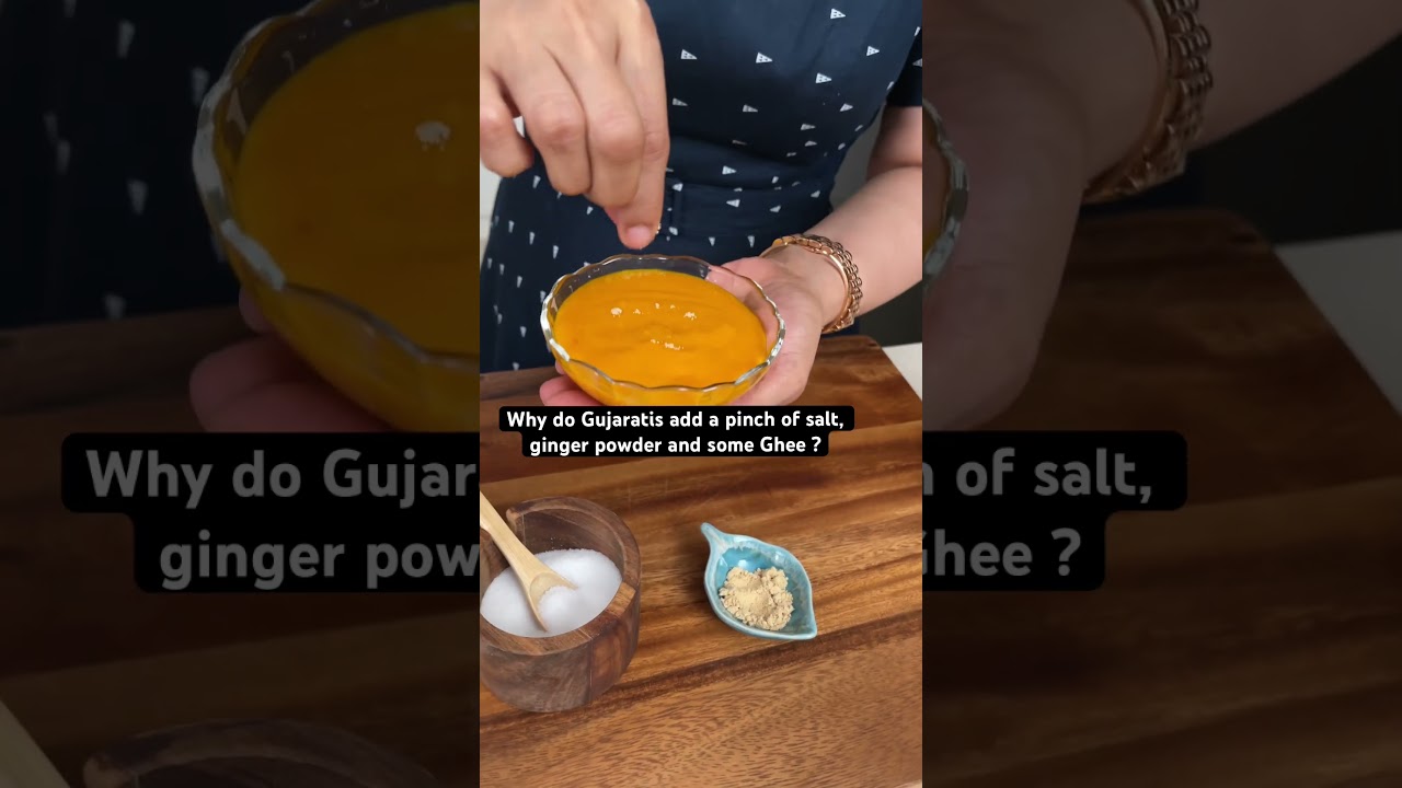 Do you know why Gujaratis add a pinch of salt, ginger powder and some ghee in Aamras ? Aam Ras