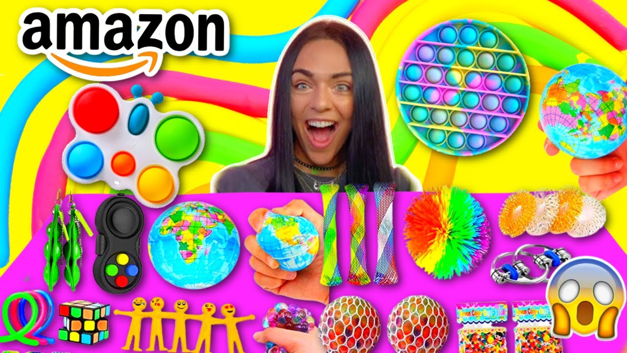 Testing Amazon Fidget Slime Kits! Pop Its, Slime, Stress Balls, Fidget Pops PART 2