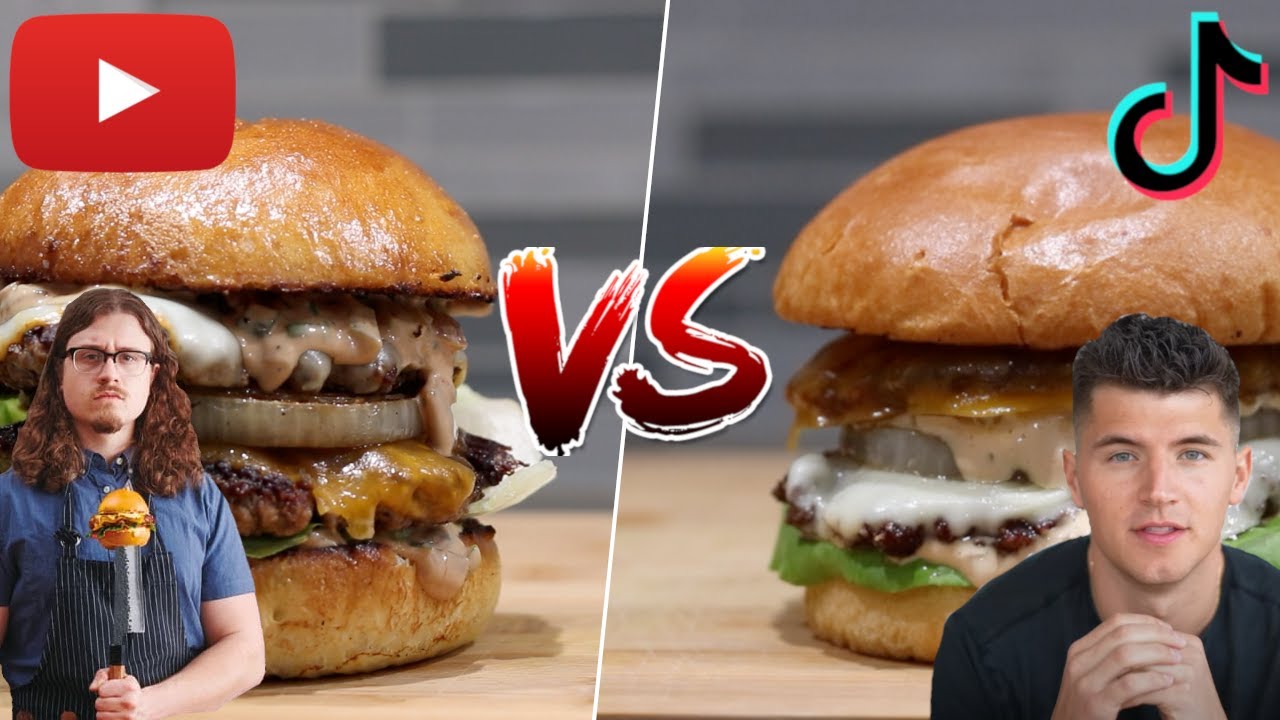 Who's DOUBLE Cheeseburger is Best? Youtube VS TikTok (Joshua Weissman, Nick Digiovanni)