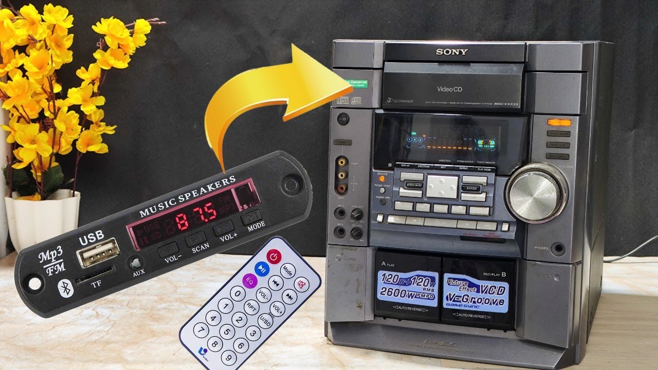 Upgrading Your Old Sony Hi-Fi: DIY Stereo Board Installation with Built-In Display and Bluetooth