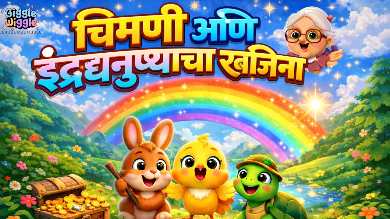 चिमणी आणि इंद्रधनुष्याचा खजिना  | मराठी गोष्ट | Kids Cartoon Story in Marathi | Kids Cartoon