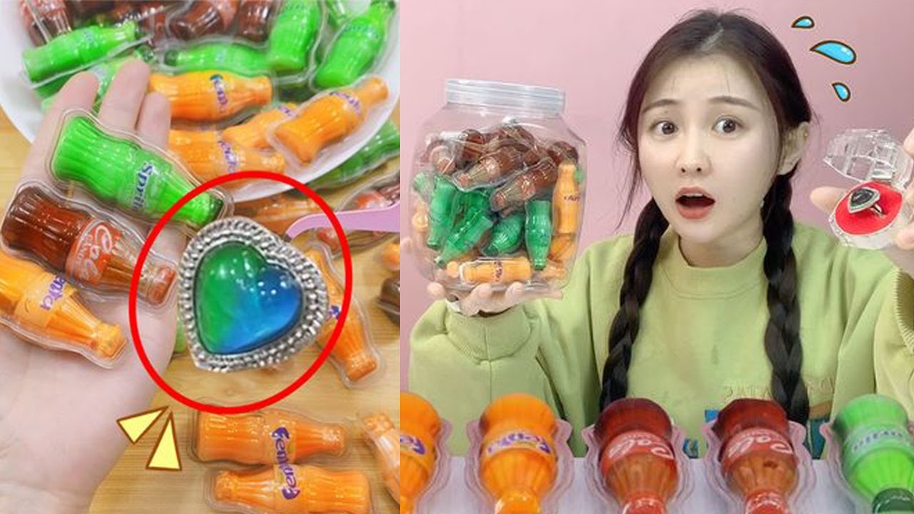 There is a heart gemstone ring in the soda sweets, and it can change various colors