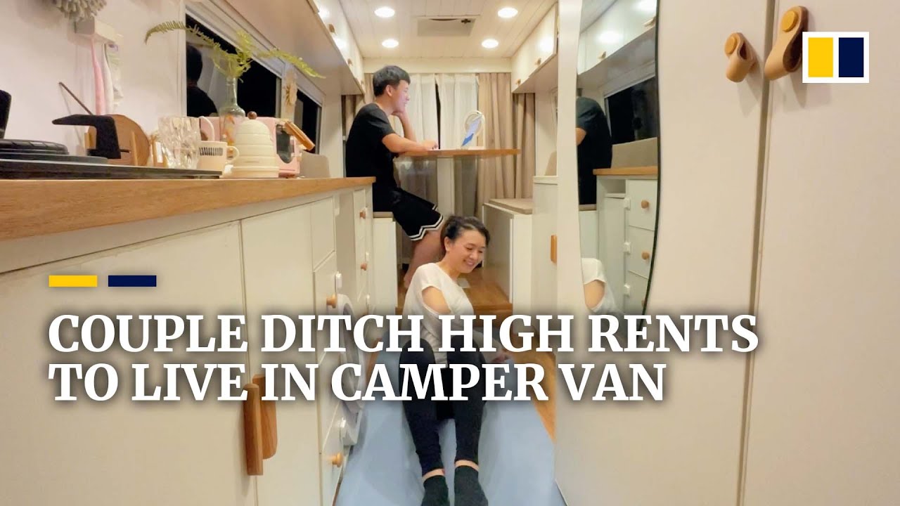 Chinese couple ditch high rents to live in camper van