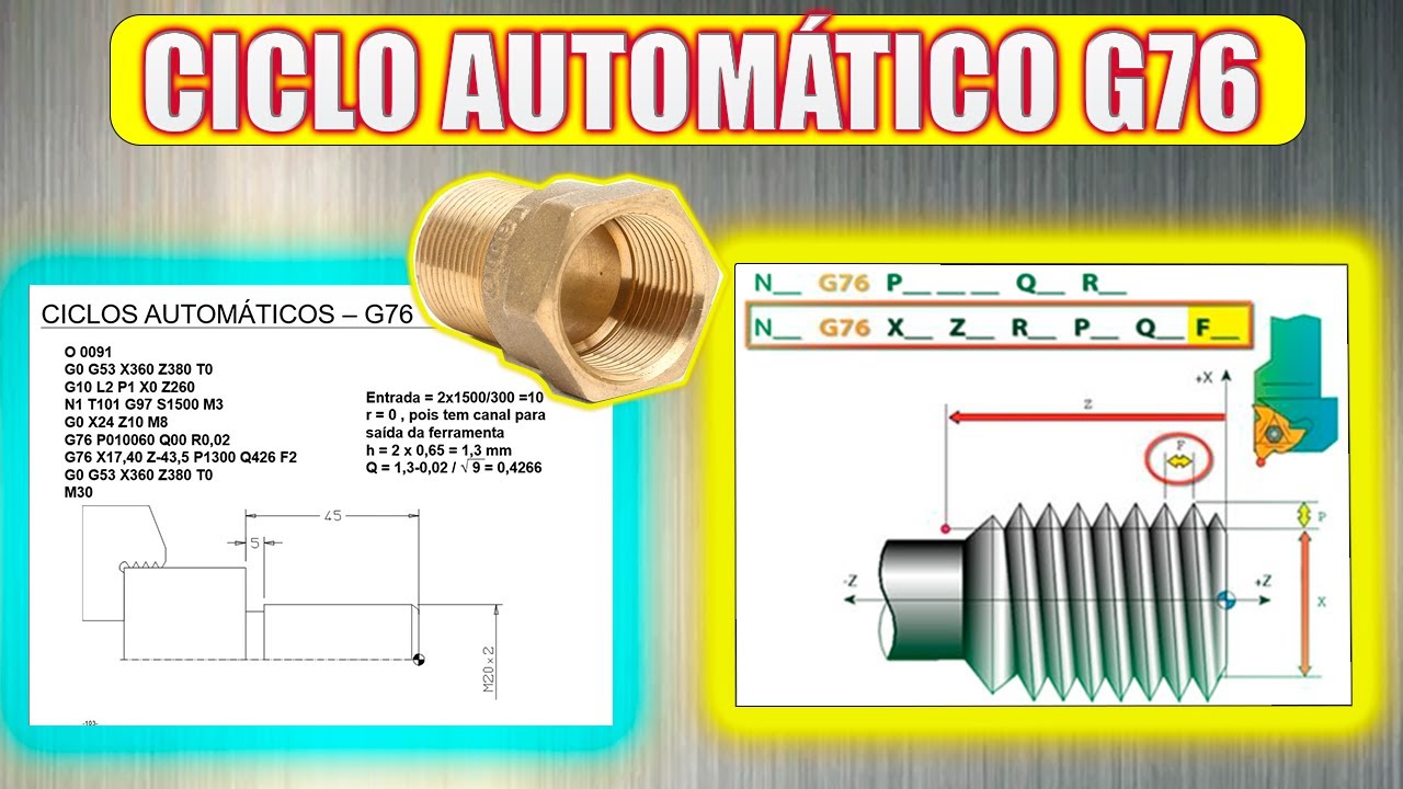 COMO FAZER CICLO AUTOMÁTICO G76 PASSO A PASSO  - AULA 14 😲⚡
