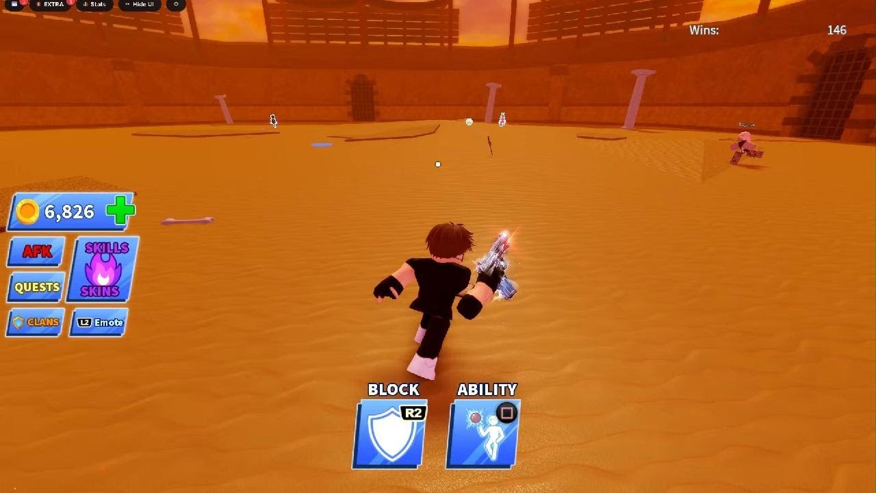 Playing Blade ball with best friend