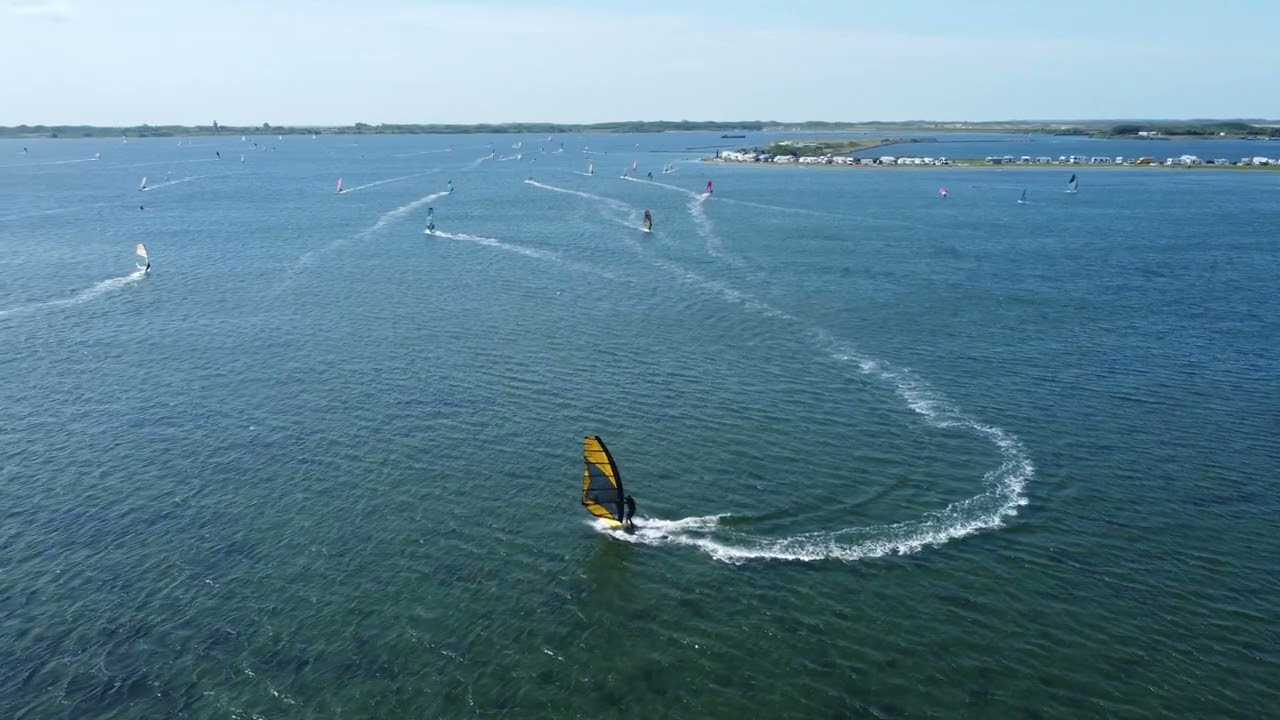 Beautiful windsurf session at Brouwersdam, the Netherlands
