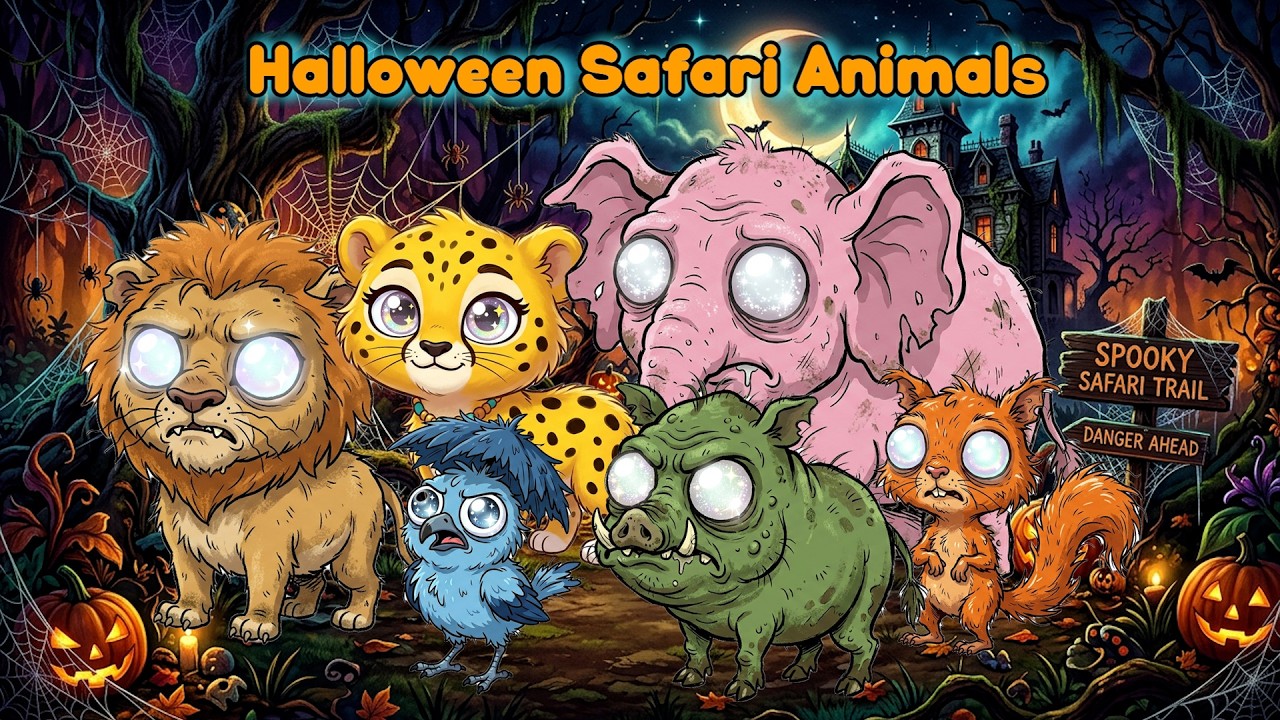 Halloween Safari Animal Sounds Song 🦁🐘 | Nursery Rhymes for Babies | LittleKidsTV