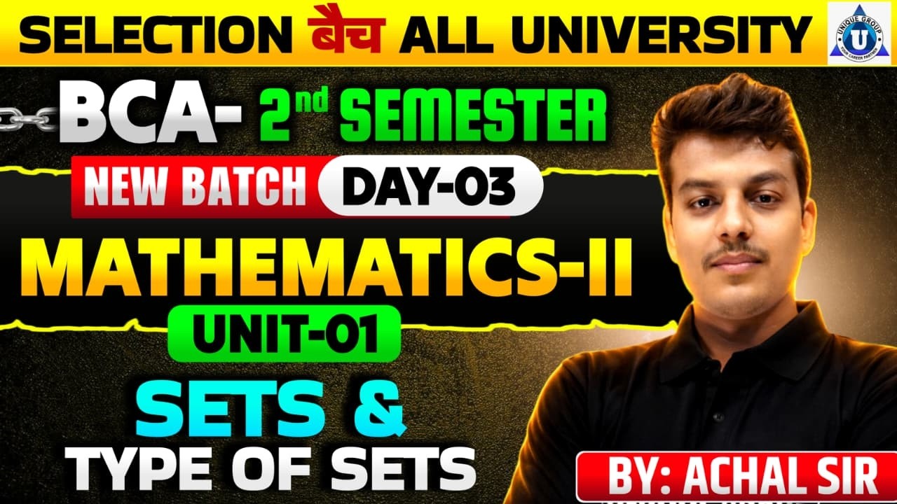 BCA 2nd Semester Mathematics-II | Sets & Types of Sets Explained | Easy Concepts |Part-II || Day-03
