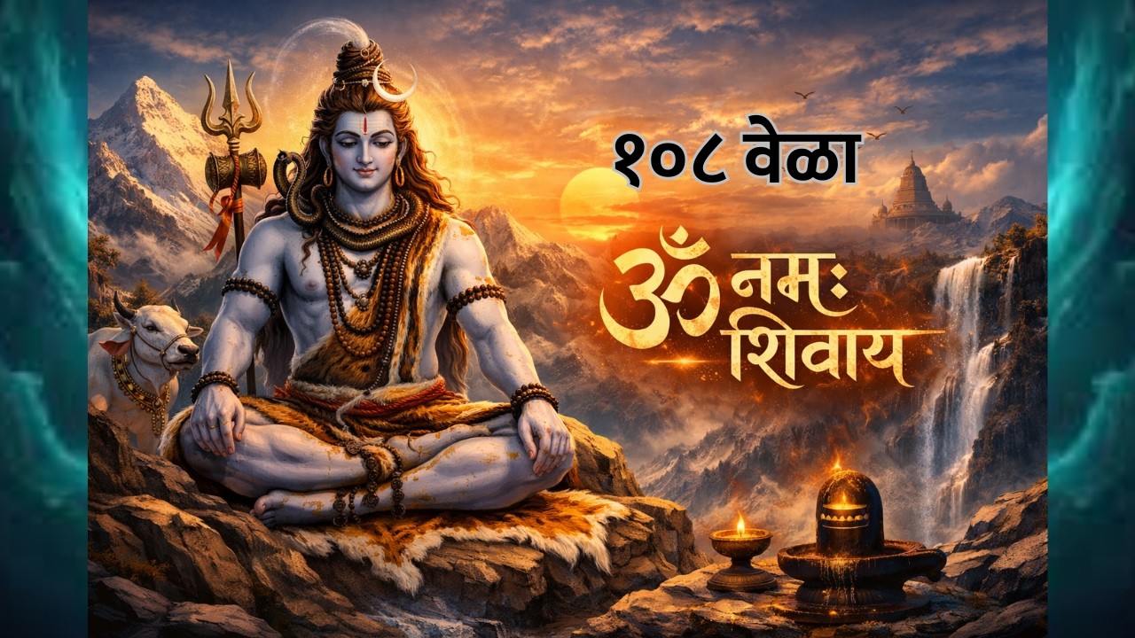 महाशिवरात्र विशेष: •  ॐ नमः शिवाय मंत्र जप | १०८ वेळा शक्तिशाली शिव मंत्र | सकारात्मक उर्जेसाठी