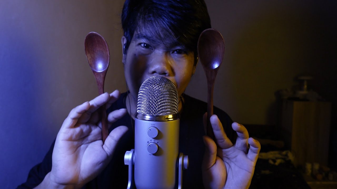 ASMR Thai 🥄eating your face with a wooden spoon
