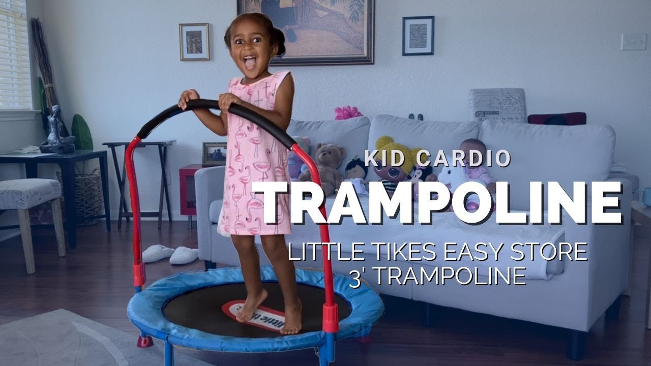 Preschooler/ Toddler Exercise on Trampoline | @littletikes 3&rsquo; Trampoline