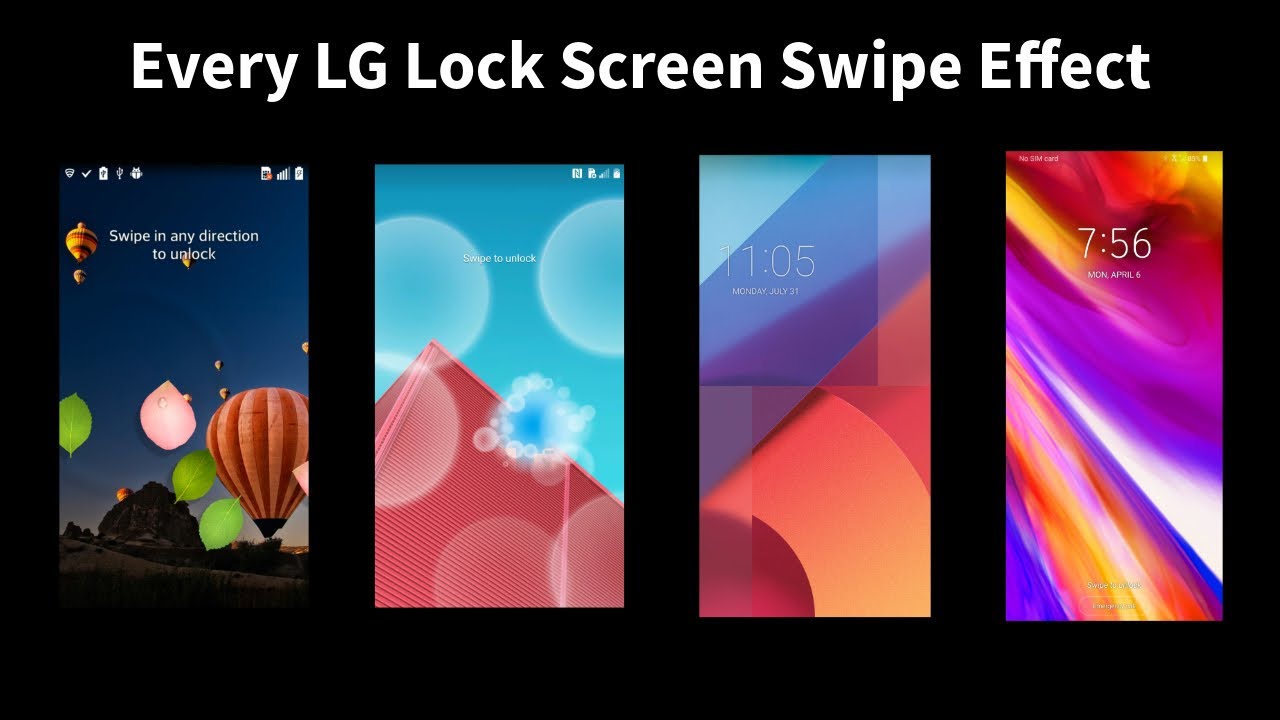 Every LG Lock Screen Swipe Effect