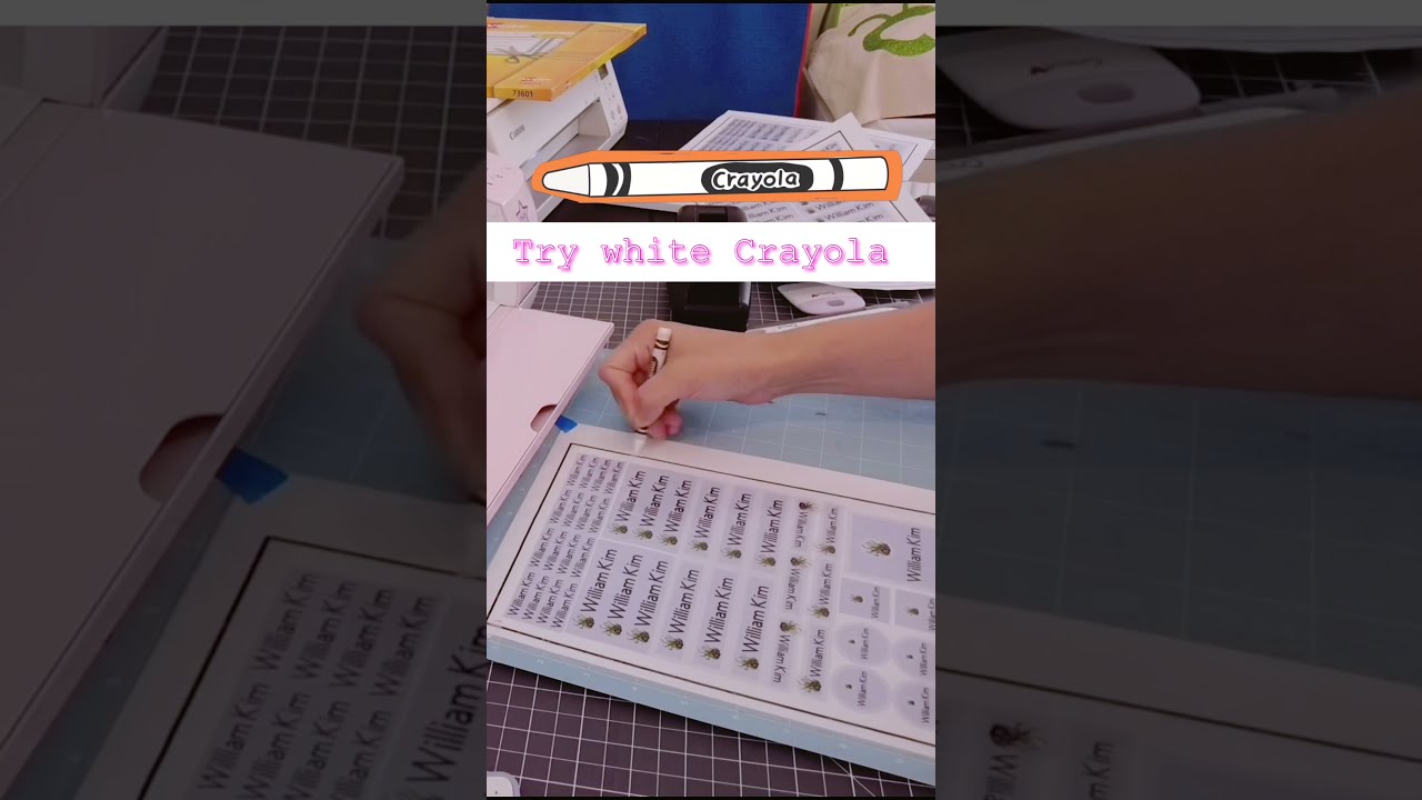 [크리컷] Cricut hack, use white Crayola, when Cricut cannot read laminated sticker paper