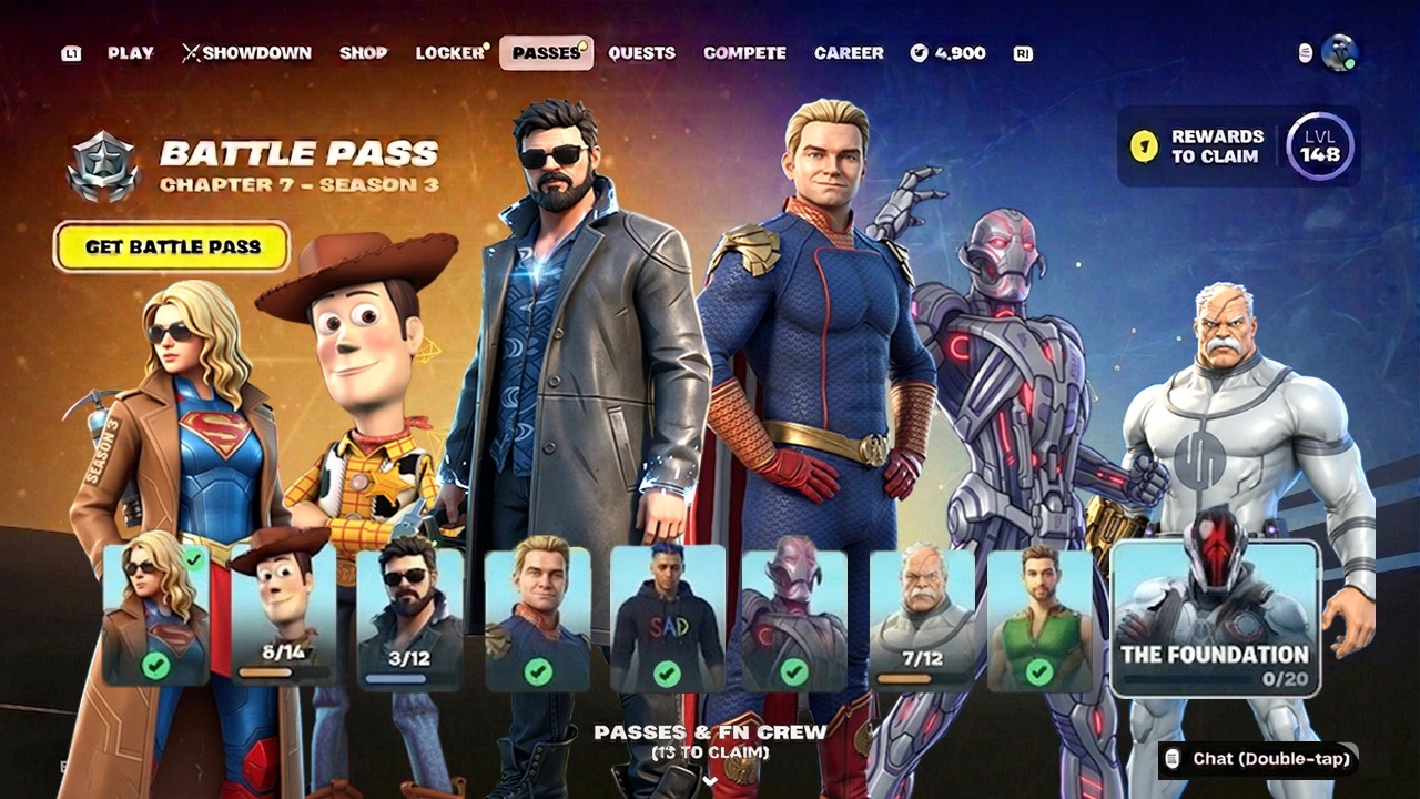 *СЛИВ* Боевой пропуск Fortnite 7 главы 3 сезона, НОВЫЙ Хоумлендер и будущие скины!