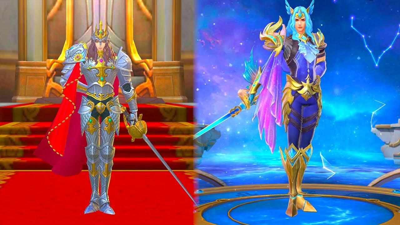 Lancelot Pisces Zodiac Skin VS Floral Knight Epic Skin Comparison