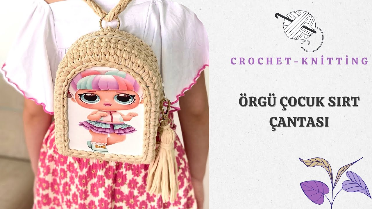 Ahşap Plakayla Örgü Çocuk Çantası