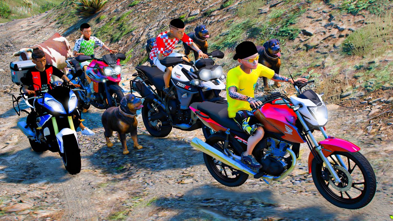 FUI PRA TRILHA DE MOTO COM MEUS AMIGOS no GTA 5 O FILME