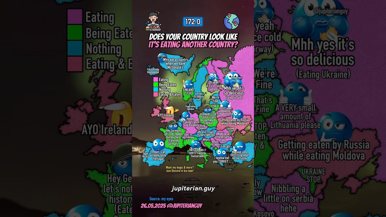 Does your country look like it’s eating another country?🍽️ 