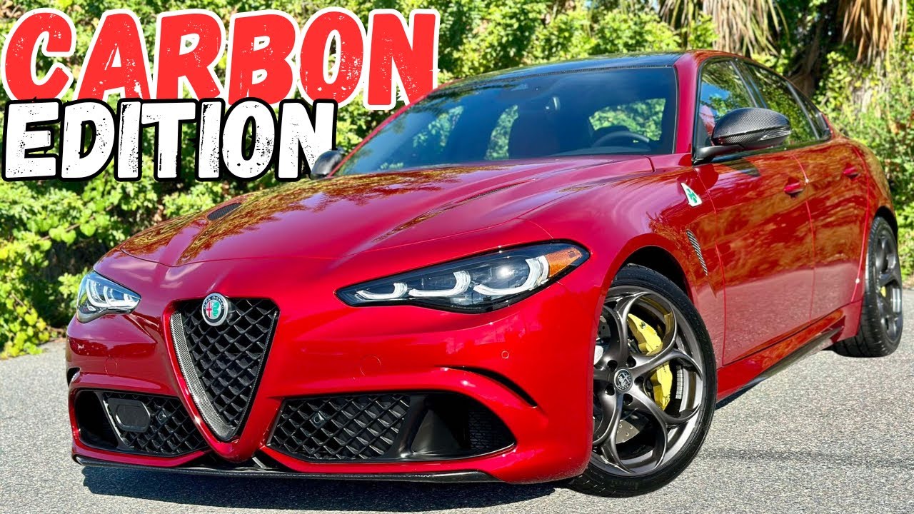 Alfa Romeo Giulia Quadrifoglio Carbon Edition 2024 года в цвете Rosso Etna — это то, из чего сост...