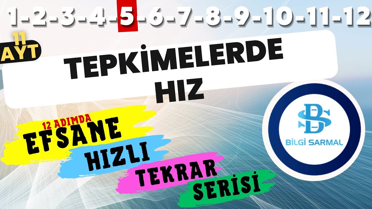 KİMYASAL TEPKİMELERDE HIZ SORU ÇÖZÜMÜ - 11. SINIF KİMYA - AYT KİMYA