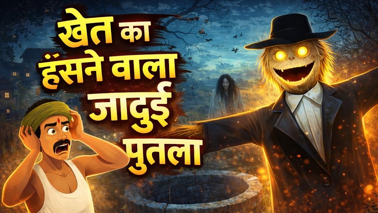 खेत का जादुई पुतला 😱| Cartoon Village Story पूरा देखें 