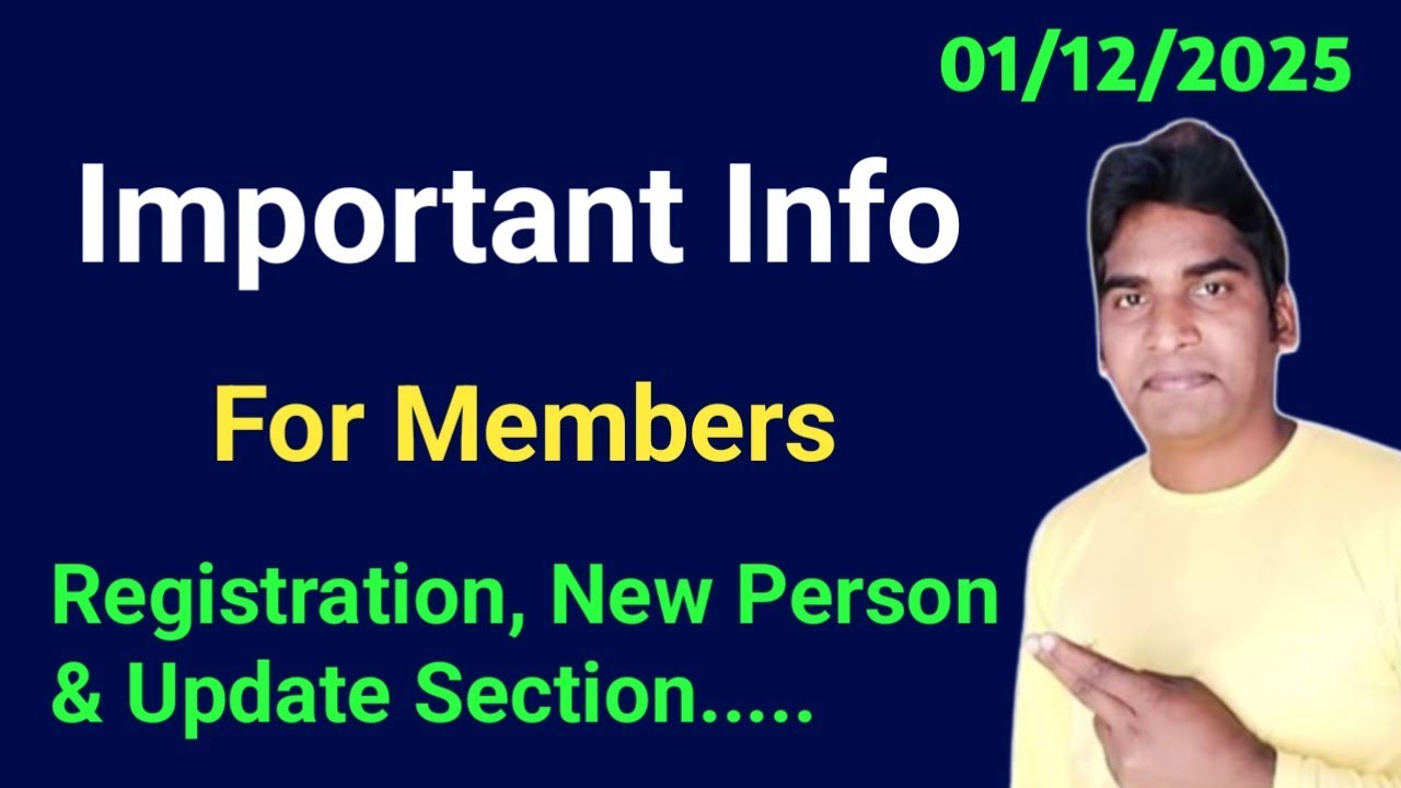Important Information For Members About Registration, New Person & Update Section #VictoryWithAsh