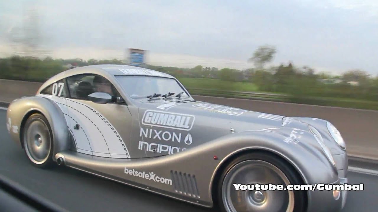 Gumball 3000 Morgan Aeromax on Belgium highway HD 1080p