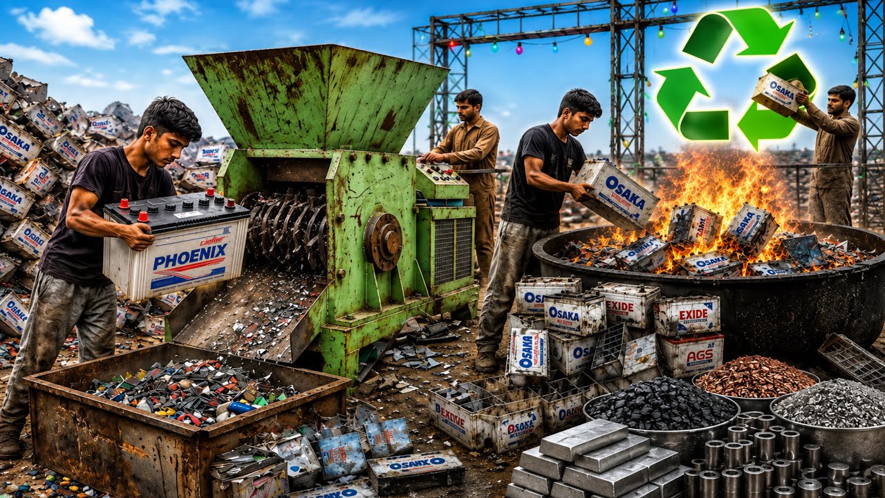 Amazing Old Battery Recycling Factory | Valuable Products Made from Scrap Batteries