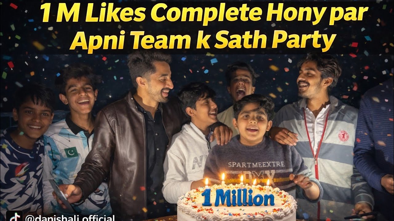 1 Million Likes Complete Hony par kata Cake 🎂 Apni team k Sath | Danish Daily vlogs 