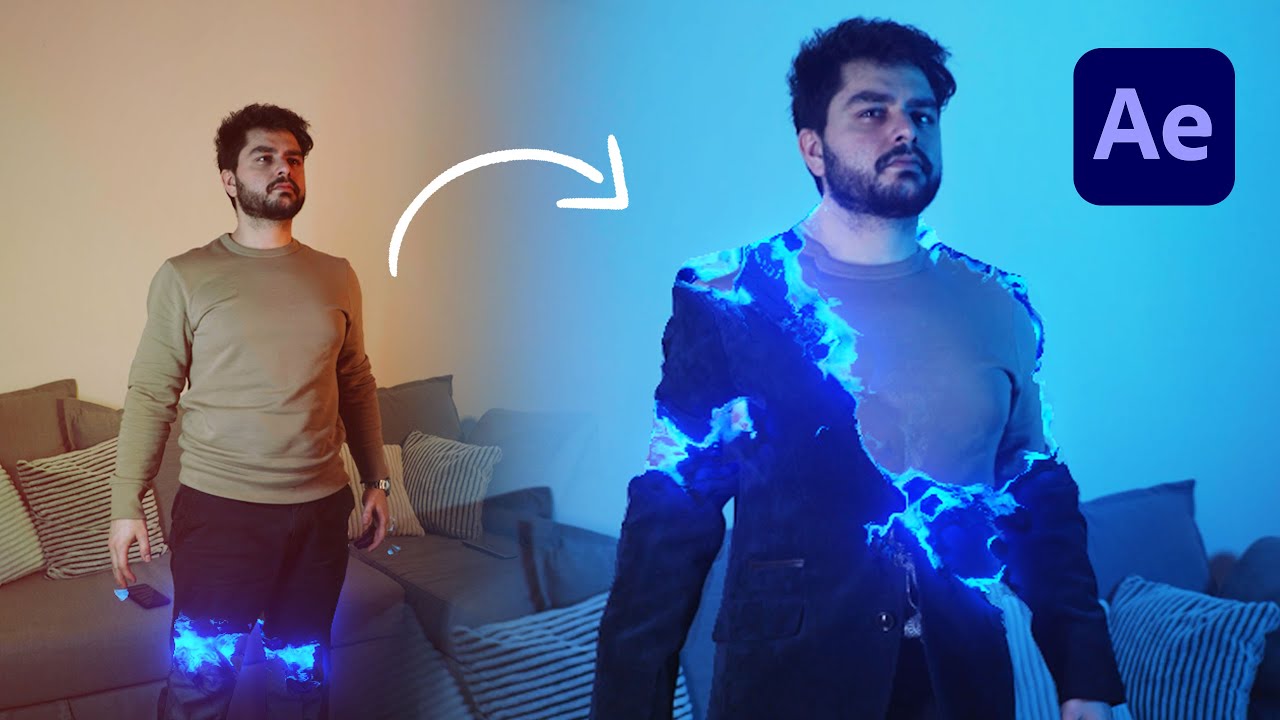 Расширенный эффект трансформации наряда в After Effects
