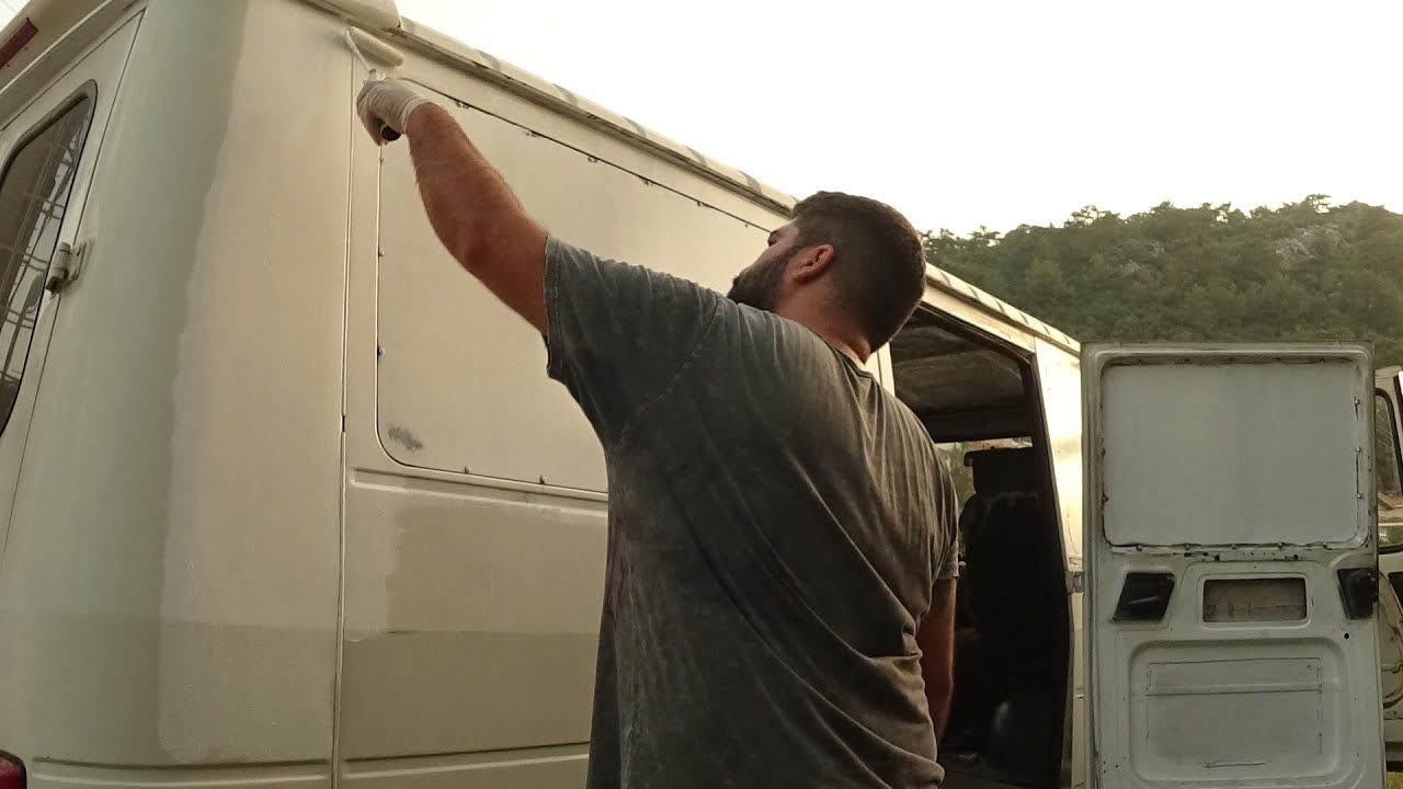 7. Bölüm J9 Karavan Boya badana  #karavan #vanlife #peugeot #j9 #kamp #paint #boya