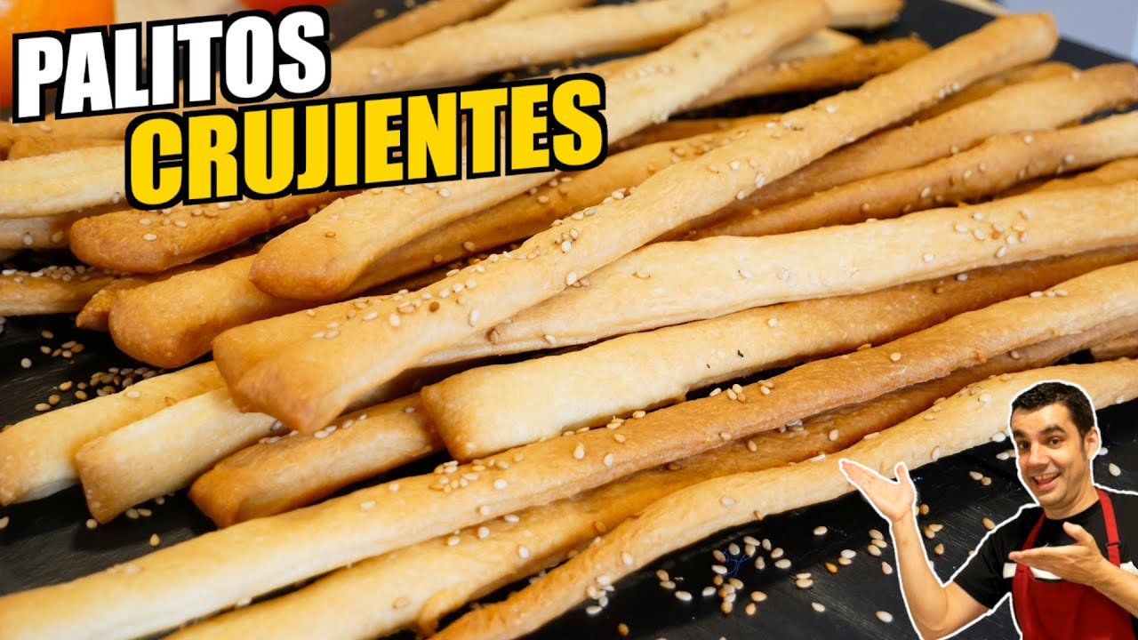 GRISSINI 😍🥖 ¡Deliciosos palitos de PAN CRUJIENTES ! 😋 muy fáciles para aperitivos o picoteo