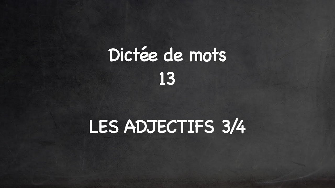 Learn French - Dictation - Dictée de mots 13 - Les adjectifs 3/4