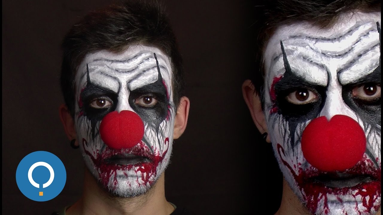 Scary clown makeup tutorial for HALLOWEEN