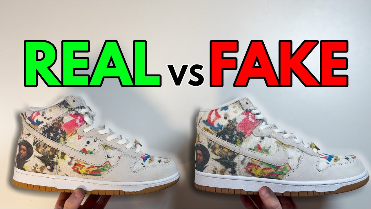 НАСТОЯЩИЕ ИЛИ ПОДДЕЛЬНЫЕ! СРАВНЕНИЕ КРОССОВОК NIKE X SUPREME SB DUNK HIGH RAMMELLZEE!