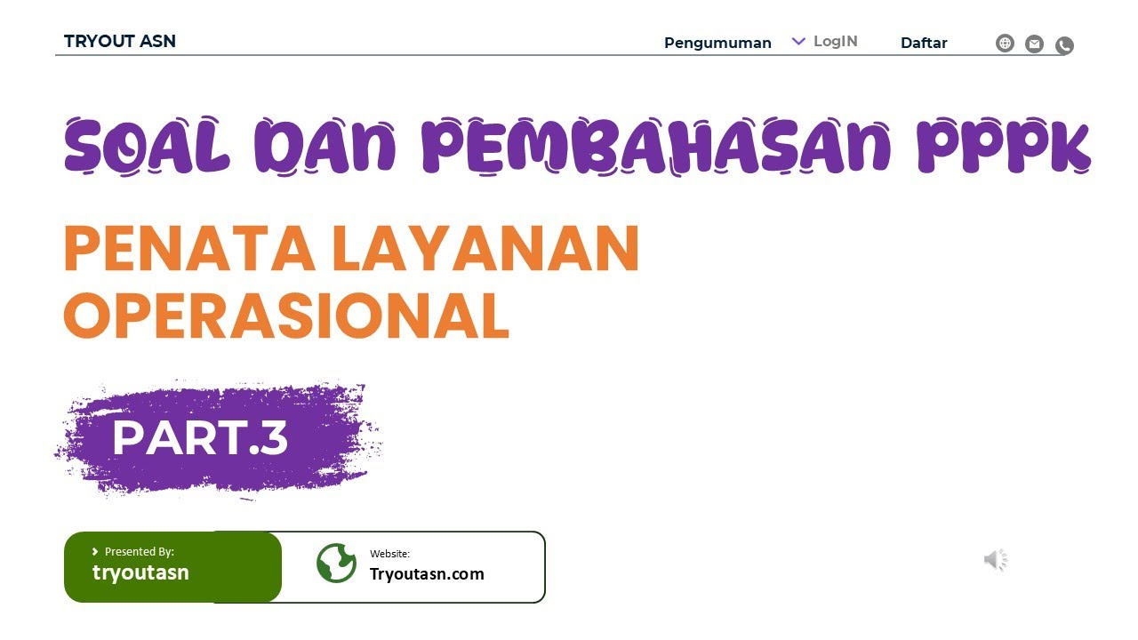 Part.3 Soal PPPK PENATA LAYANAN OPERASIONAL 2026